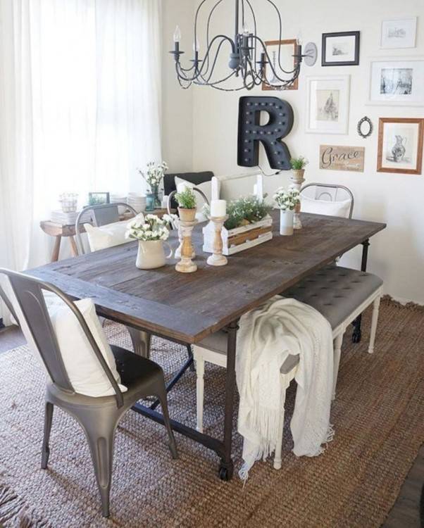 dining room table decor farmhouse home furniture farmhouse table bench  dining and